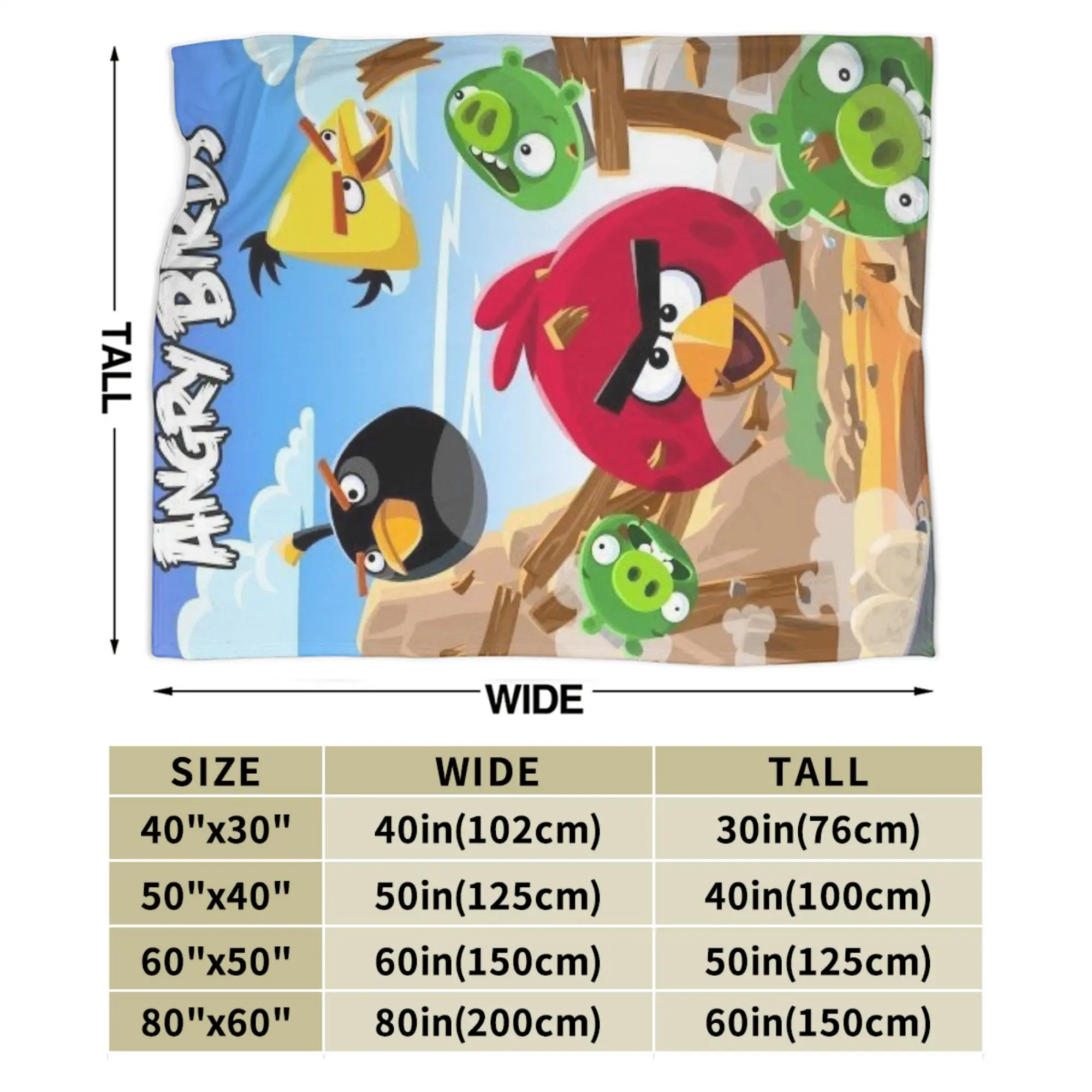 بطانية لعبة الرماية من Angrys-birds بأحجام متعددة، بطانيات مريحة وخفيفة الوزن لأريكة الأريكة والسرير #5