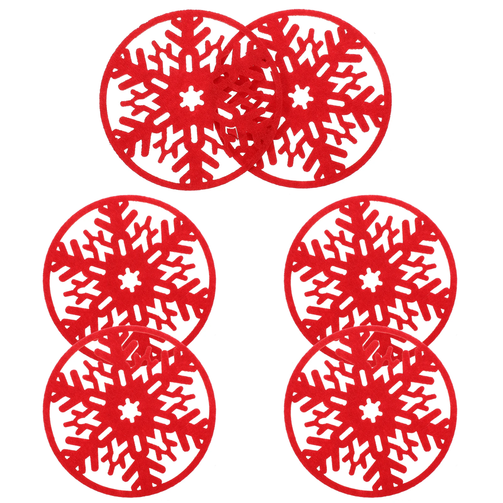 

6 Pcs Insulated Coaster for Home Round Cup Coasters Household Mat Felt Cloth Christmas Dining Table Decor