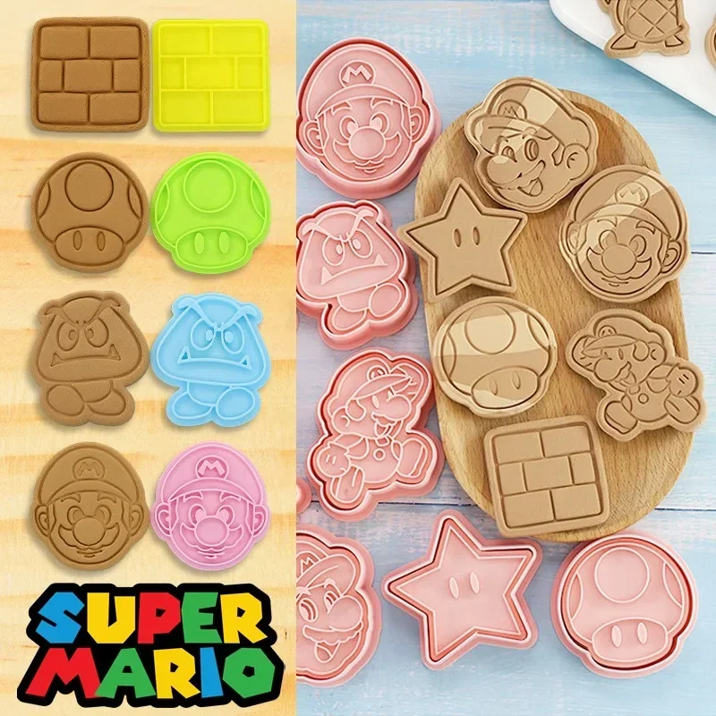 Super Mario Bros Cookie Cutter Stamp Anime Biscuit Press Mold Pastry Baking DIY Cake Accessories Cute Kids Party Kitchen Tools