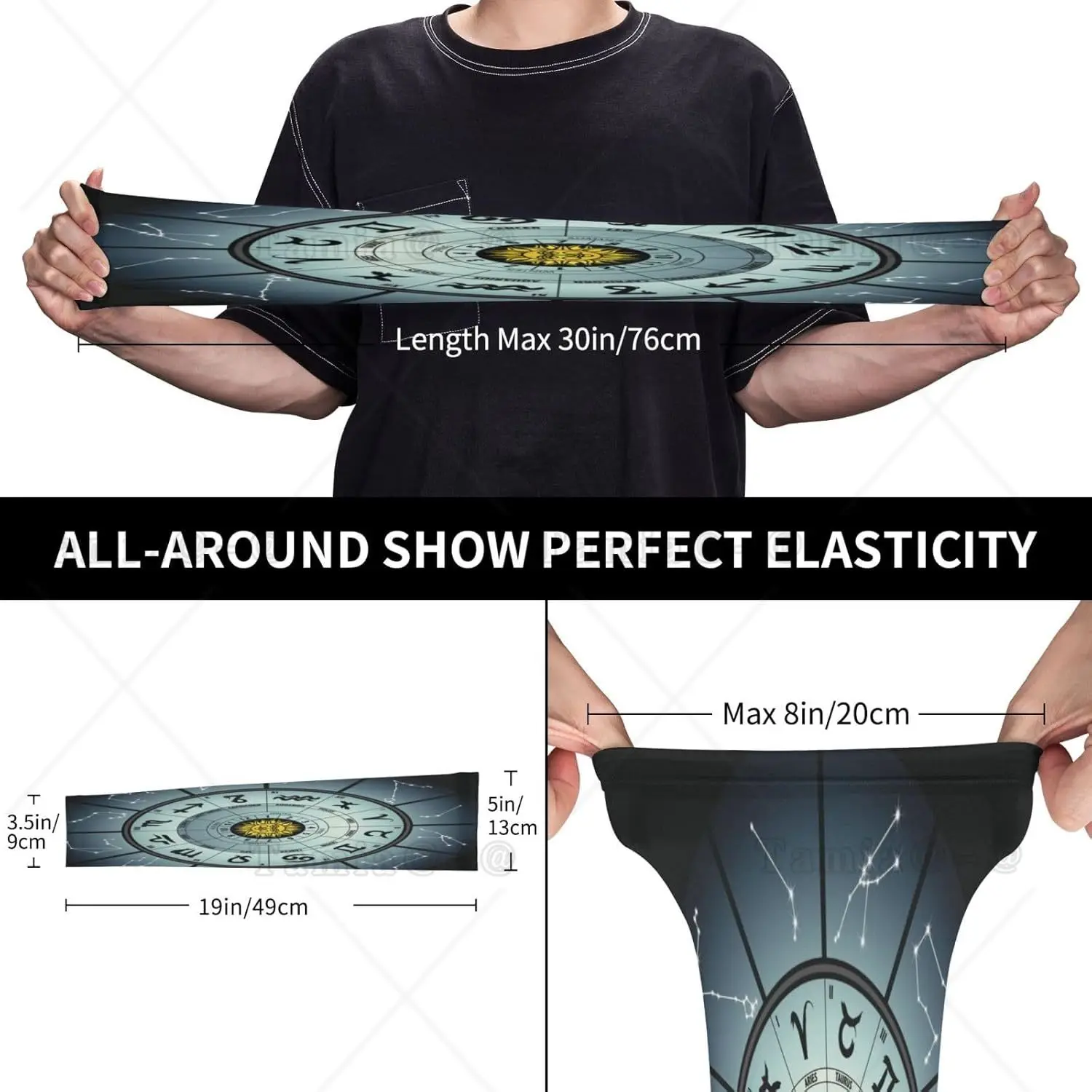 แผนภูมิราศีกลุ่มดาวโหราศาสตร์ปลอกแขนล้อป้องกันรังสียูวี Sun Unisex Sport Ice Silk Sleeves