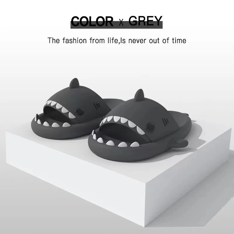 2024 New Shark Slippers Summer Shark Slides Women Men Indoor Bathroom Sandals Couples EVA Shoes Soft Female Outdoor Beach Shoes