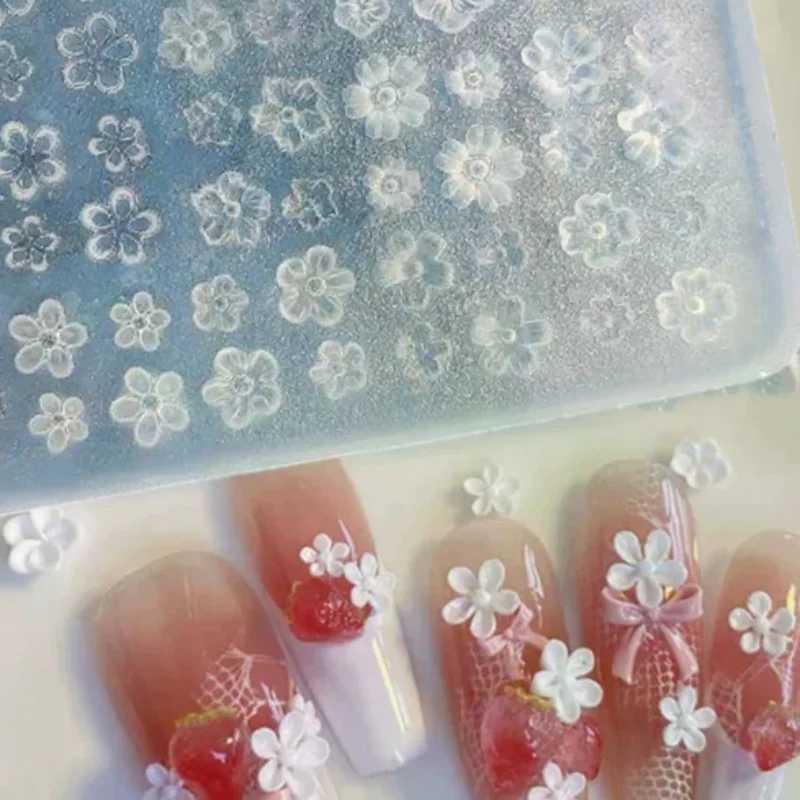 1Pc Silicone Nail Art Mold 3D Relief French Style Five-Petal Flower Template Manicure Decoration Tool