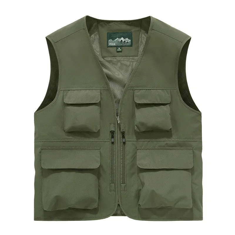 Hunting Vest Plus Size Outerwear Work Men Working Multi-pockets Sleeveless Jacket Multi-pocket Tactical Lightweight Large Men's