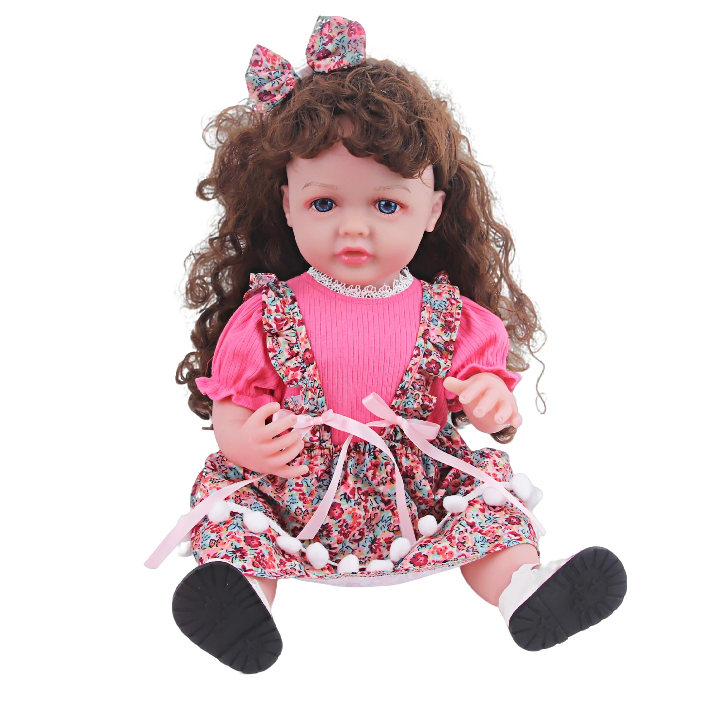 Conjunto de ropa para muñeca Reborn de 55cm, vestido de tirantes, camiseta y clip para el pelo, traje para muñecas recién nacidas de 22 pulgadas, oso de juguete