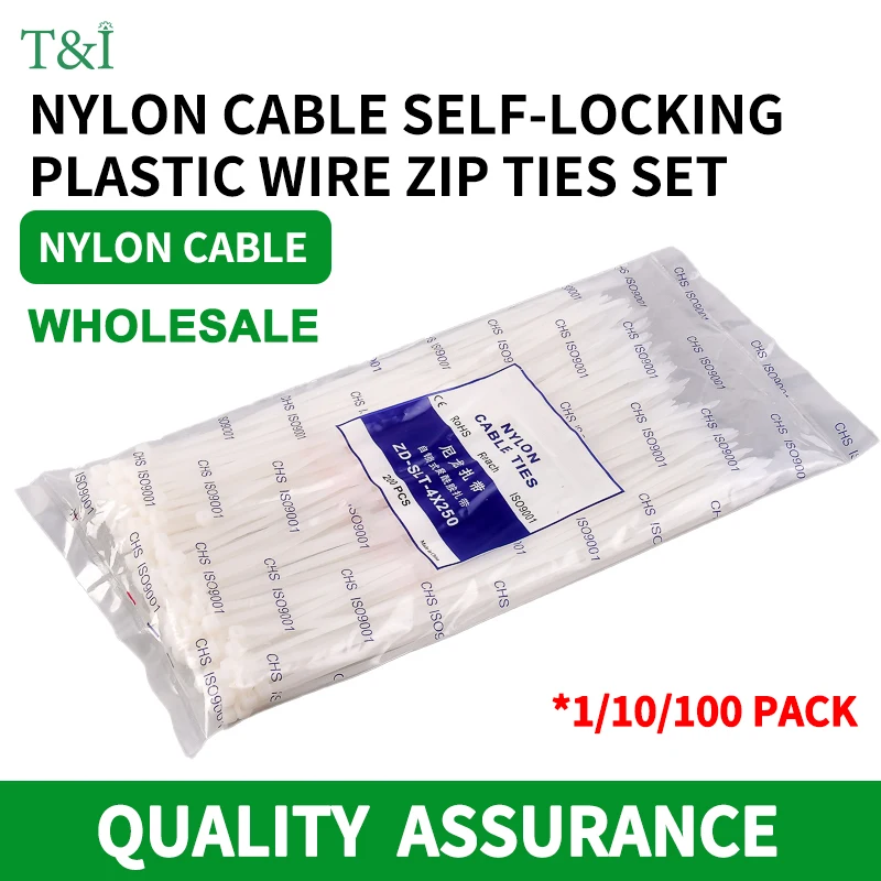 

Nylon Cable Self-locking Plastic Wire Zip Ties Set Kit 3*100 3*150 4*200 MRO Industrial Supply Fasteners Hardware Cable