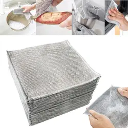 5/10/20pcs Magic Cleaning Cloth Thickened Double -sided Metal Steel Wire Rags Kitchen Dish Pot Washdish Cloths Towel Clean Tool