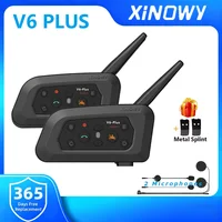 XINOWY V6 Plus casco de motocicleta auriculares Bluetooth intercomunicador para 6 conductores 200M interfono comunicador IP65 impermeable