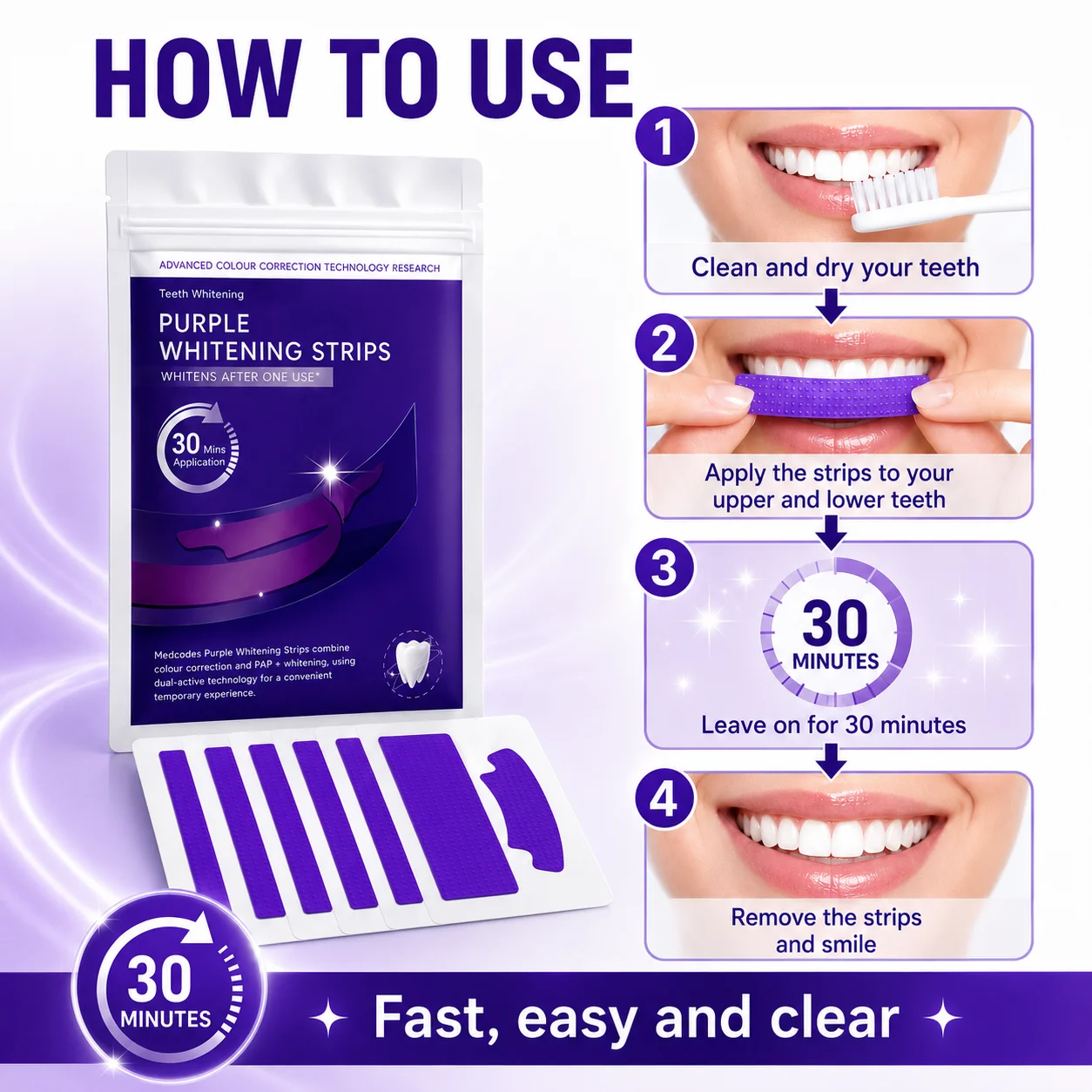 7 paires de bandes blanchissan - Teeth Whitening At Home avis et prix