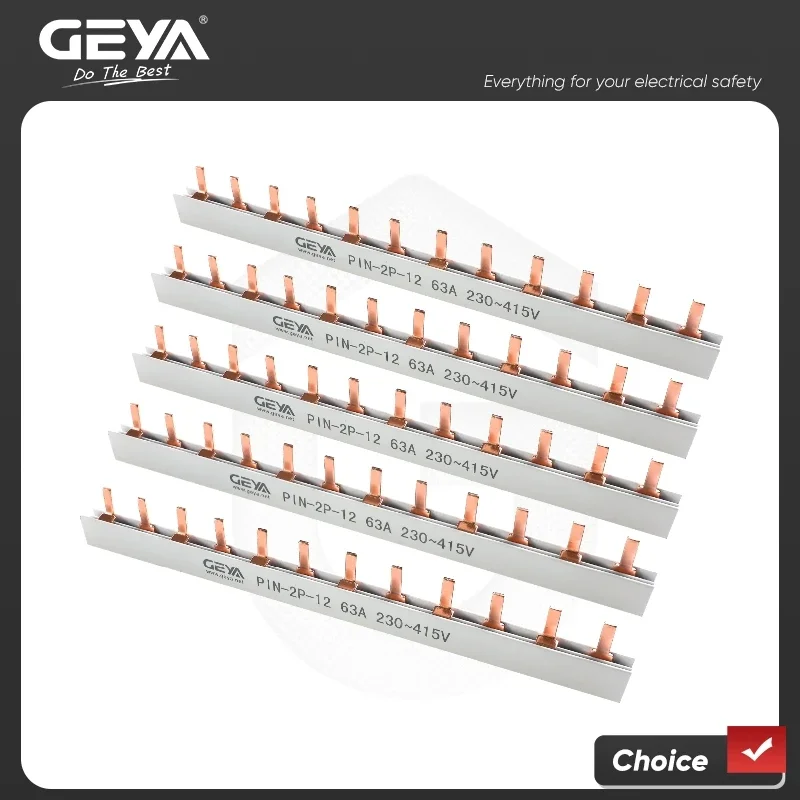 

5PCS GEYA PIN & FORK TYPE Circuit Breaker Busbar Connection 4way 6way 8way 12way 1P 2P 63A MCB 1.4mm Copper Busbar