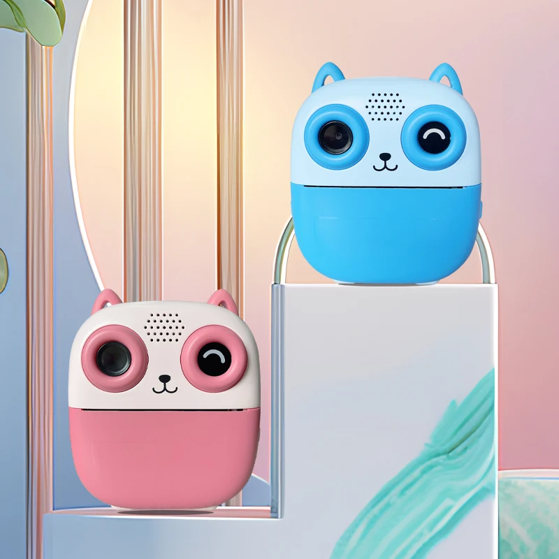 Cute Shape Instant Print Camera, 1080P HD Dual-Lens Camera Instant Print, Comes with Rolls of Thermal Printing Paper