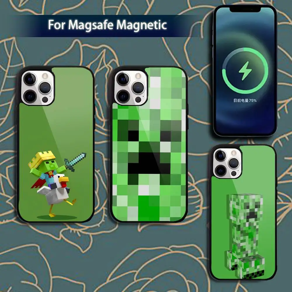 

Green Pixel Monster Phone Case For iPhone 16,15,14,13,12,11,Pro,Max,Plus,Mini,Magsafe,Magnetic Wireless Charging Case