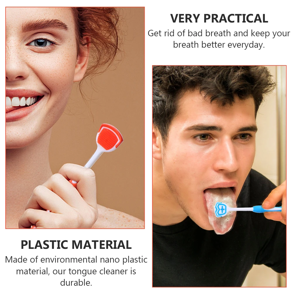 4Pcs Durable Tongue Scraper Eco-Friendly Tongue Cleaner Soft Brush Oral Care Tool