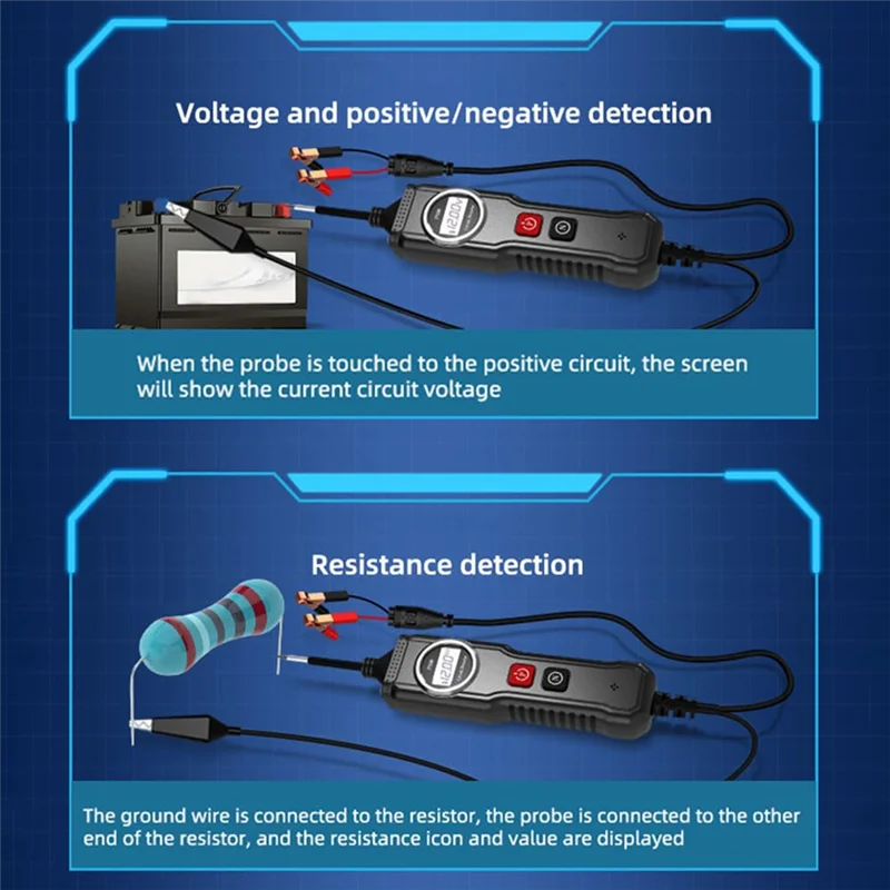 

【Rushed】5-40V P100 Electrical System Tester With LCD Display Resistance Voltage Tester, Function Car Electric Circuit Tester
