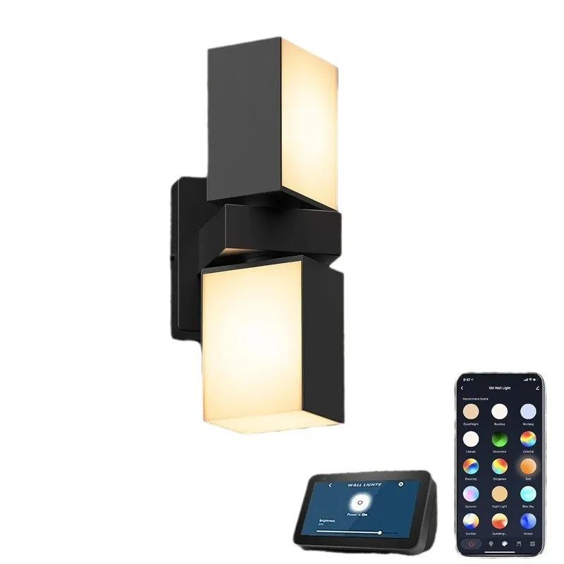 Double Head Outdoor Wall Light Outdoor LED Wall Light APP Adjustment Intelligent Exterior Wall Light Waterproof
