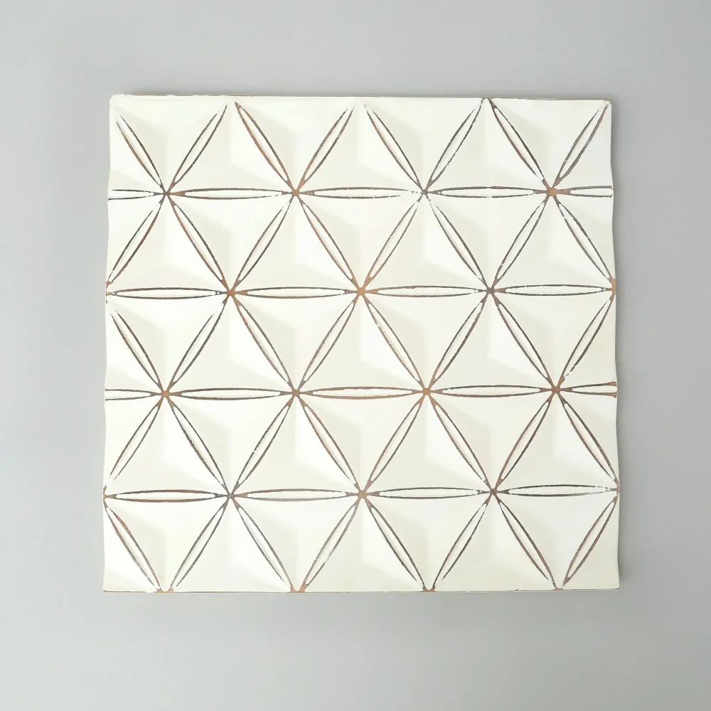 

White Square Shape Handcrafted MDF Wall Decor - 16 "x16" Elegant Home Accent Wall Decor