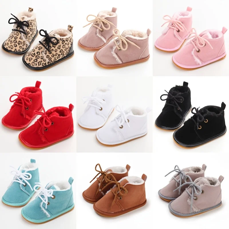 

New autumn and Winter Baby Walking Shoes Warm and Plush Baby Shoes With Rubber Soles and Anti Slip Baby Cotton Shoes