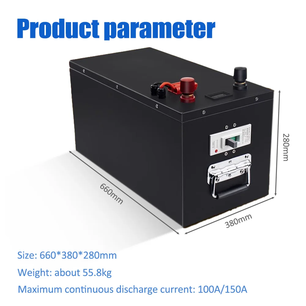 22S 48V 52v 100AH LTO rechargeable 48V 100Ah  Lithium titanate battery for RV EV autocaravans Solar system +10A Charger