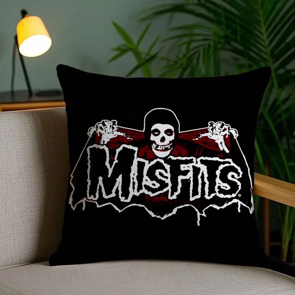 

Punk M-MisfitsS Rock Band Pillow Case Custom Printed Brushed Fleece Pillow, Baby Skin-Touch, Eco-Friendly Dye-Sublimation Cushio