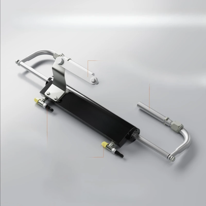 Iate cruzeiro lancha barco externo de popa leme hidráulico máquina de direção leme hidráulico de popa