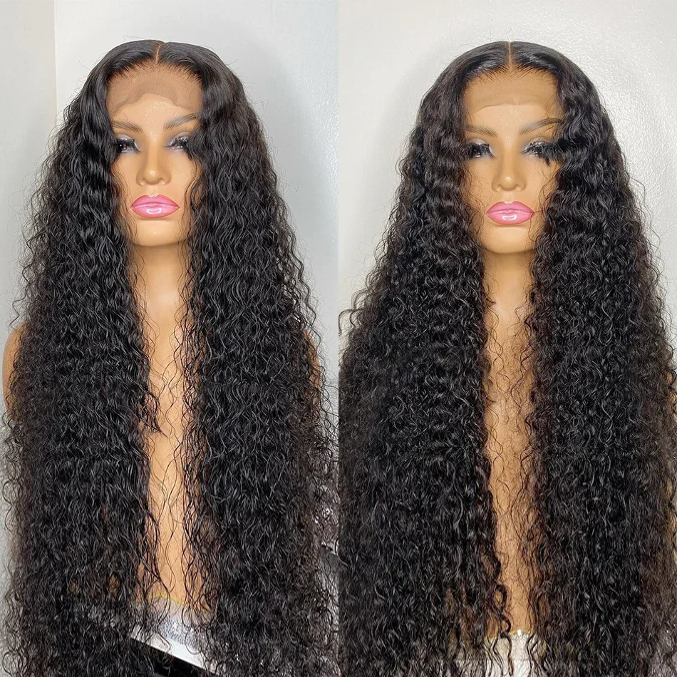 Human hair lace frontal wig Deep Wave curly wigs 30 40 inch long choice Pre Cut brazilian wig human hair ready to wear for women