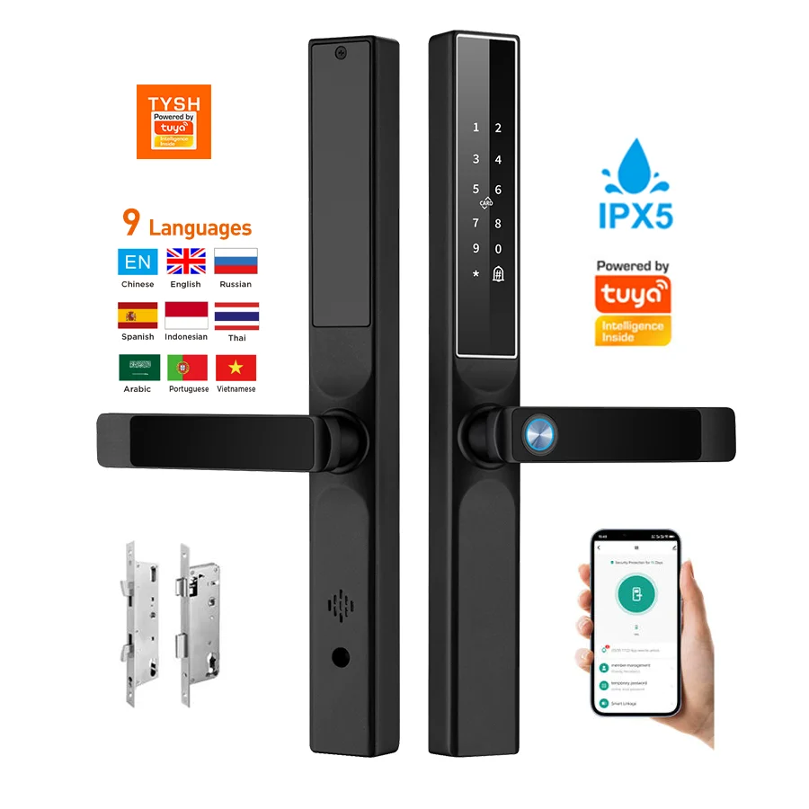 Tuya App Fingerprint Door Lock Code Card Key Smart Door Lock Security Digital Electronic Lock For Home