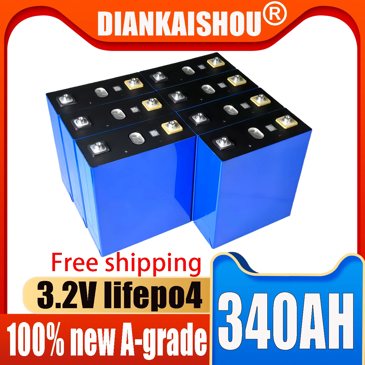 

3C Lifepo4 battery Grade A New 3.2V 100ah 320ah 340ah high-power DIY 12V 24V 48V energy storage rechargeable battery duty-free