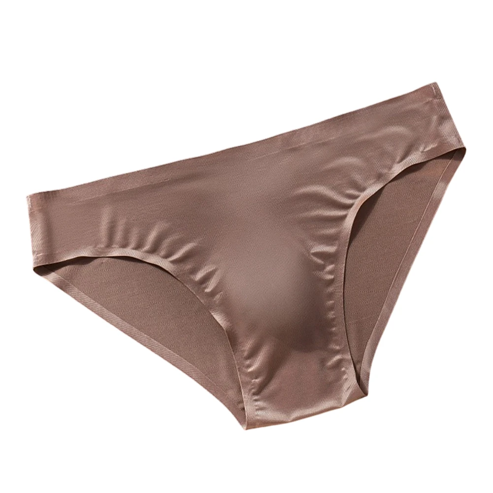 

Men Thin Seamless Ice Silk Briefs Breathable Extreme Men's Underwear 3D Bulge Pouch Underpants Solid Low-rise Unisex Panties