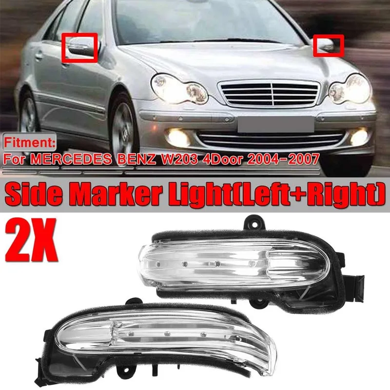 For Mercedes Benz C-Class W203 C230 C240 C32 2004 2005 2006 2007 4Door Car LED Mirror Turn Signal Indicator Side Lamp