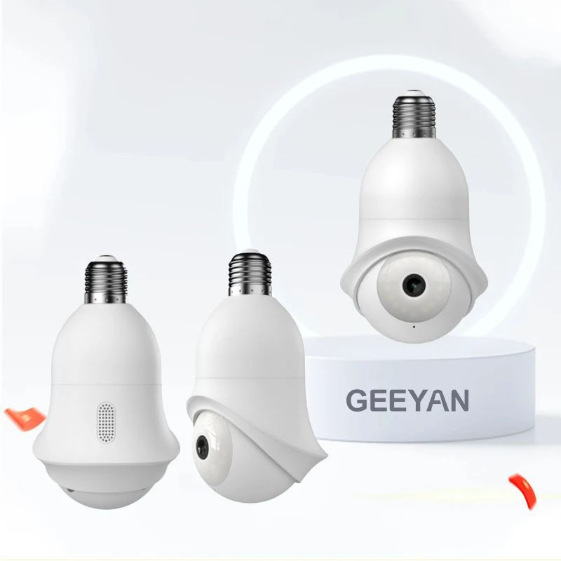 GEEYAN Bulb security camera, indoor wireless, outdoor color night vision, pet dog camera, two-way communication