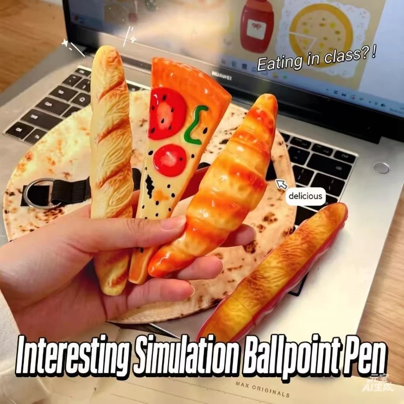 

Kawai Pizza Ballpoint Pastoral Croissant Shape Refrigerator Magnet Craft Student Gift Stationery Wholesale Gel Pen Supplies