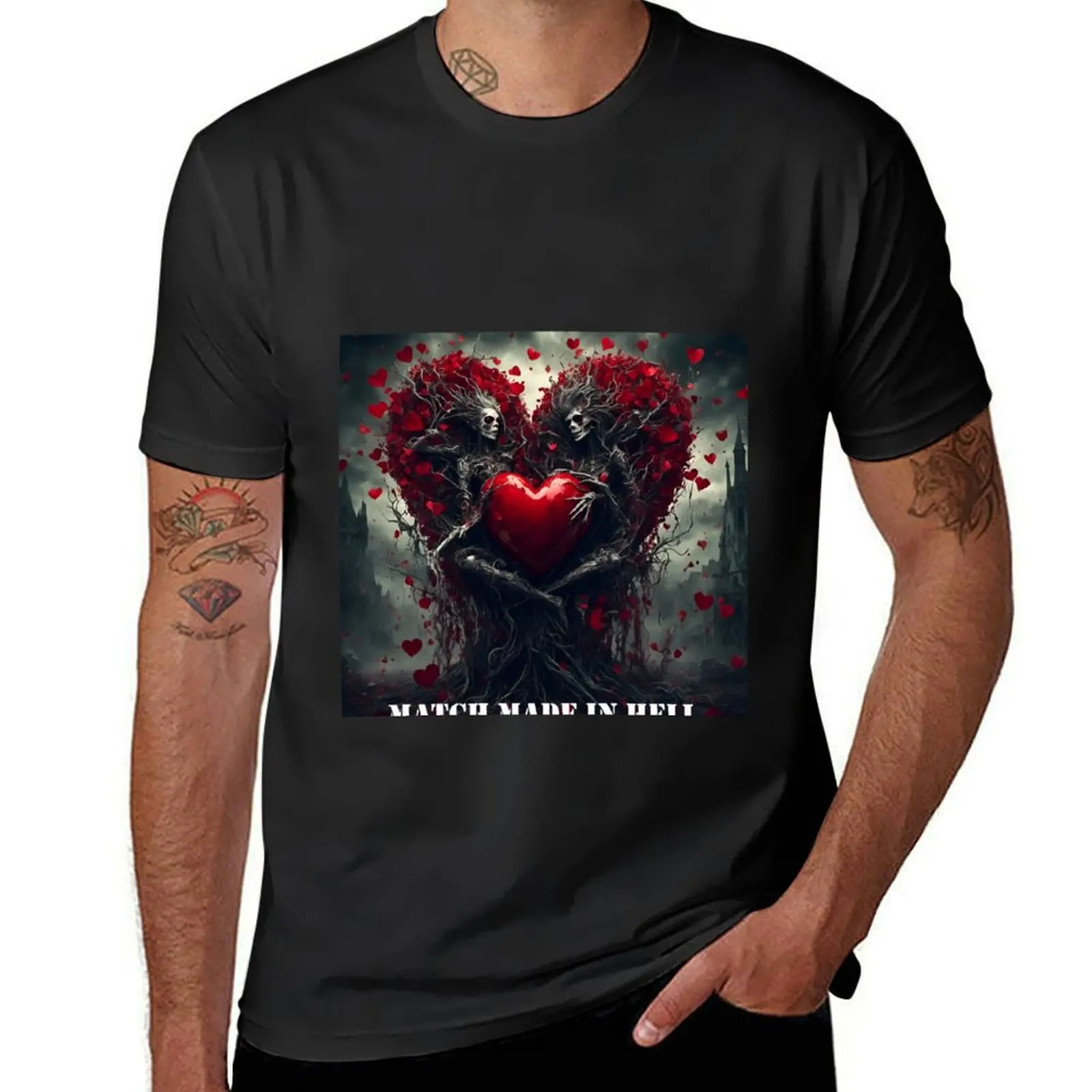 

Match Made in Hell Valentine's Day Art T-Shirt sweat heavyweights animal prinfor boys customs design your own t shirts men