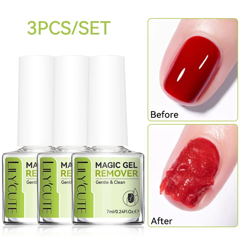 LILYCUTE 2/3/5PCS 7ml Magic Nail Gel Remover Pulito Rimozione Veloce Soak Off UV Semi Permanente Vernice Nail Art Remover Manicure