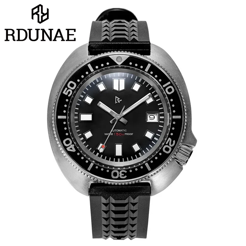 RDUNAE R2X Classic Retro Outdoor Diving Men\'s Watch NH35A Movement Mechanical Sapphire C3 Luminous 150m Waterproof Watches