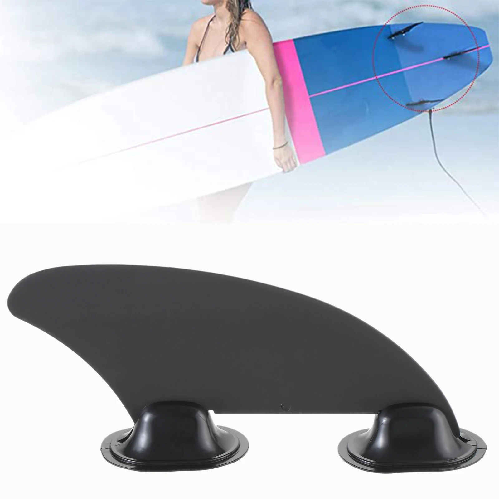 1 Pc Black Kayak Tracking Fin 23.5 X 10.2cm PVC Reduce Water Resistance Fit for Most Kayak Boats Portable Boat Accessories