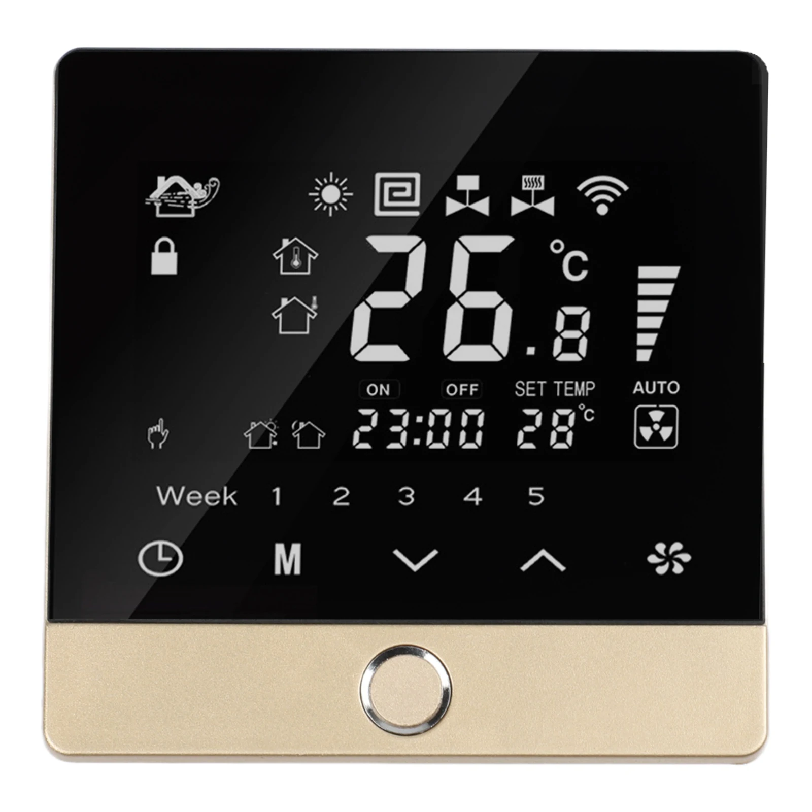 Smart WiFi Thermostat Offering Voice Control Integration through For Tuya App and for custom Weekly Programming Features
