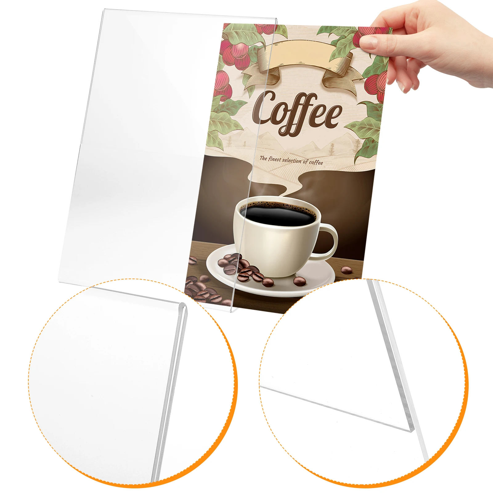 

3 Pcs L Shaped Price Tag Holders 210x297mm A4 Vertical Display Stand Polyester Easy Install Space Saving Store Sign