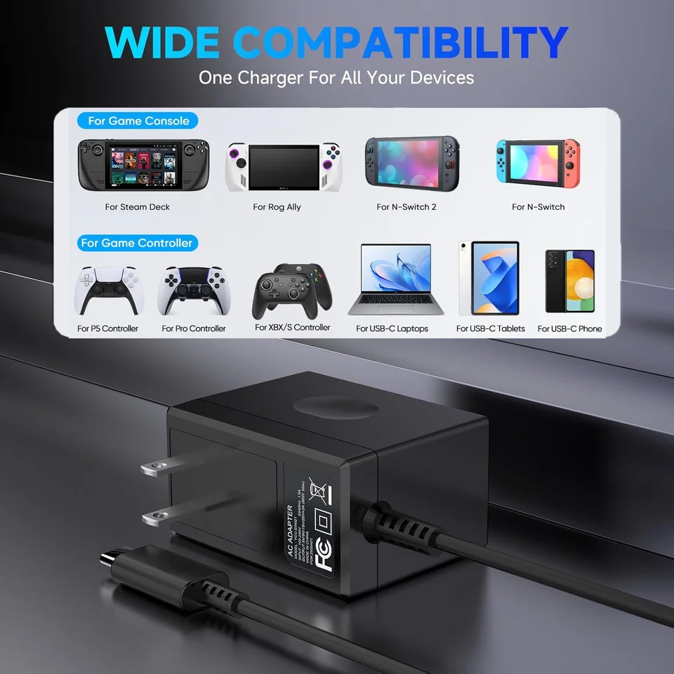 AC アダプター充電器互換性のある Nintendo Switch EU/US プラグ NS