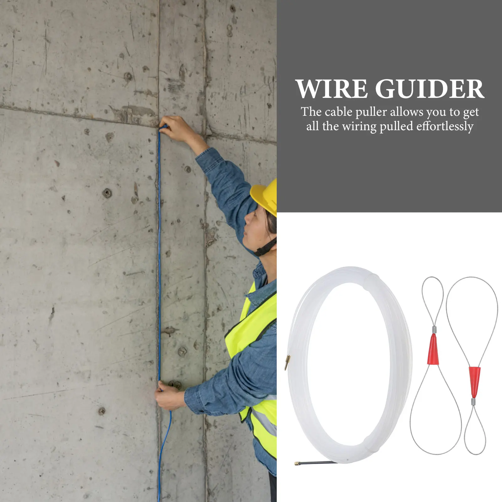 

5m 3mm Nylon Wall Thread Puller Tool Electrical Cable Threader Tape Fastener Wire Electrician Puller Conduit Installation