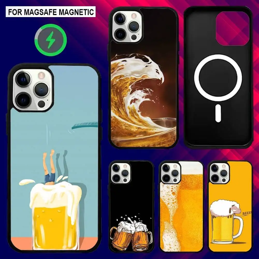 

Beer Print Phone Case For iPhone 16e,16,15,14,13,12,11,Plus,Pro,Max,Mini Magsafe Magnetic Wireless Charging
