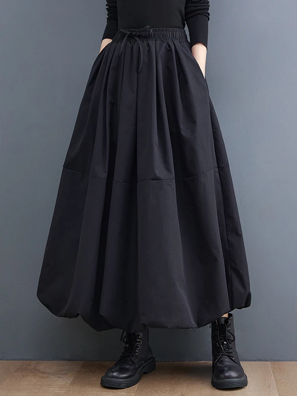

Bla Full A-Line Skirt Women's Spring Autumn Loose Fat Covering Lantern Skirt Slimming Long Puffy f-length Skirt