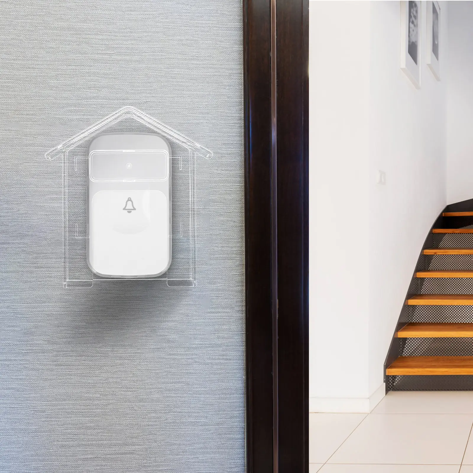 Transparent Waterproof Doorbell Cover Plastic for Home Office Apartment Outdoor Use Weatherproof Doorbell Protector