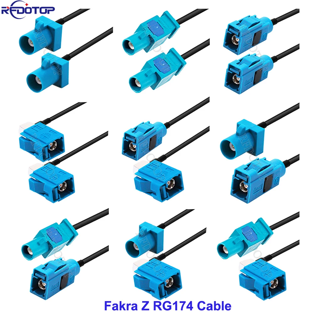 1Pcs Universal Fakra Z RG174 Cable Fakra Z Male to Z Female Coaxial Cable Car Radio Antenna Extension Cable Radio Pigtail Cable