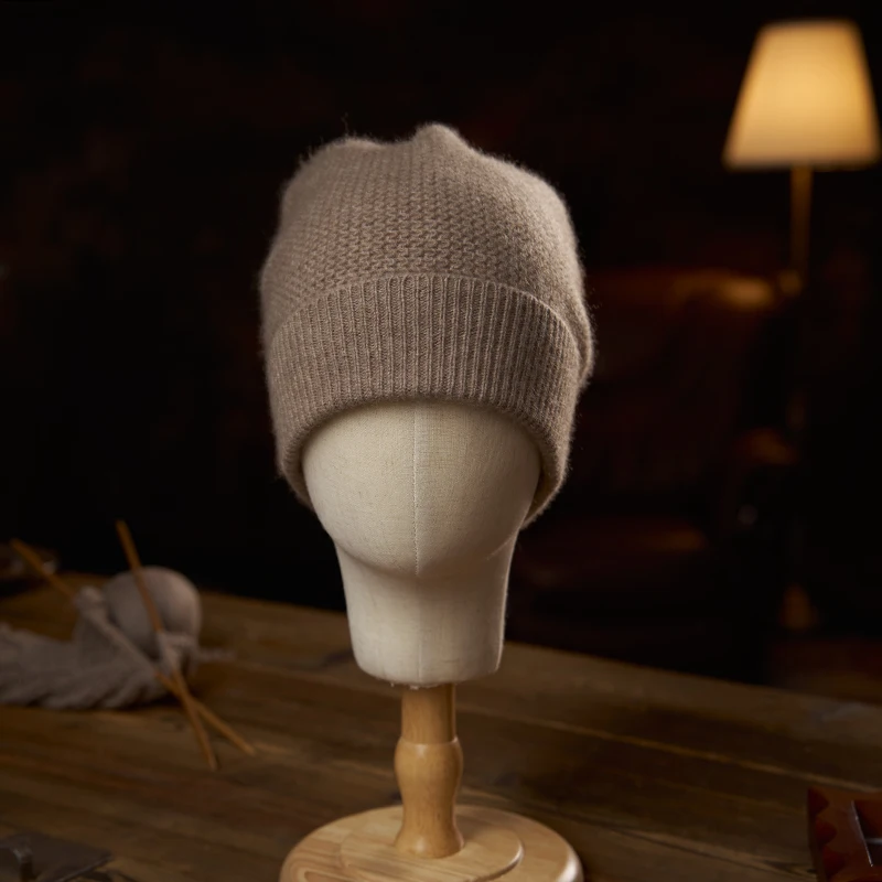 100% الكشمير محايد سميكة الدافئة محبوك قبعة الشتاء بلون البلوز الباردة قبعة المرأة الشارع الغزل التشفيه البلوز قبعة الرجال #3