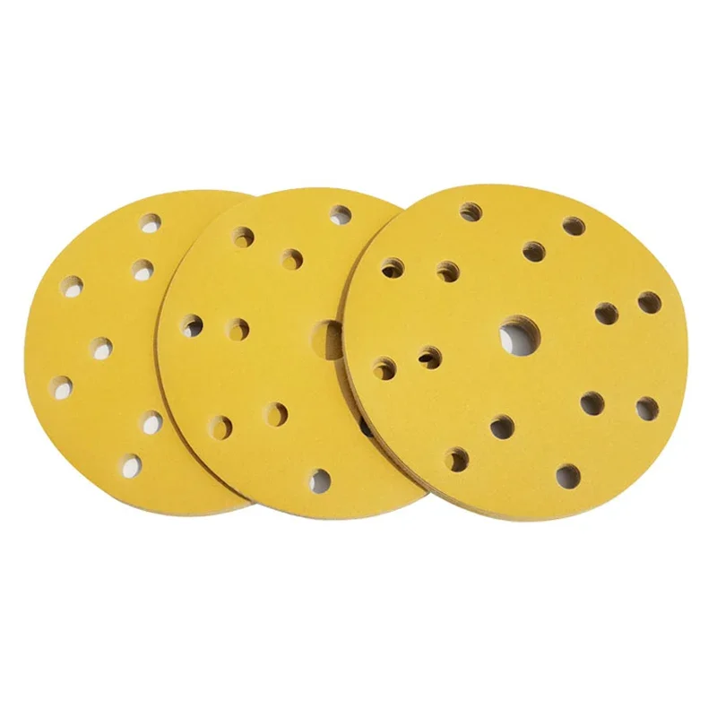 10 stuks 6 inch 15 gat schuurpapier auto droge slijper stopverf ronde zelfklevende massaal 150mm schuurmachine polijsten pad