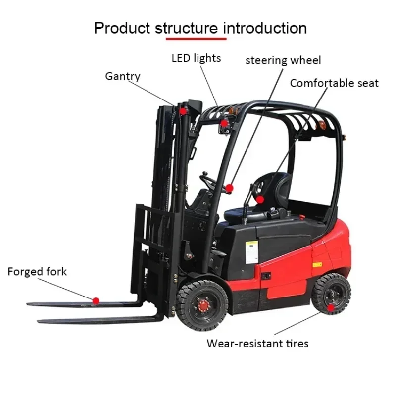 Chinese Factory 2 Ton Electric Forklift 3000kg Full Electric Forklift Stacker Pallet Stacker Electric Forklift on Sale