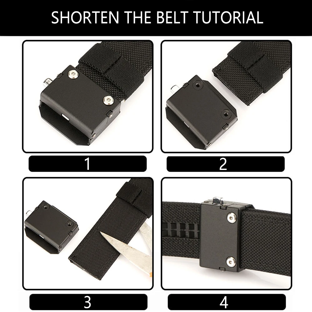 TUSHI Neuer robuster taktischer Gürtel für Herren, Metall-Automatikschnalle, IPSC-Waffengürtel, 1100D-Nylon, Militärgürtel, Outdoor-Sportgürtel für Herren – Detail 11
