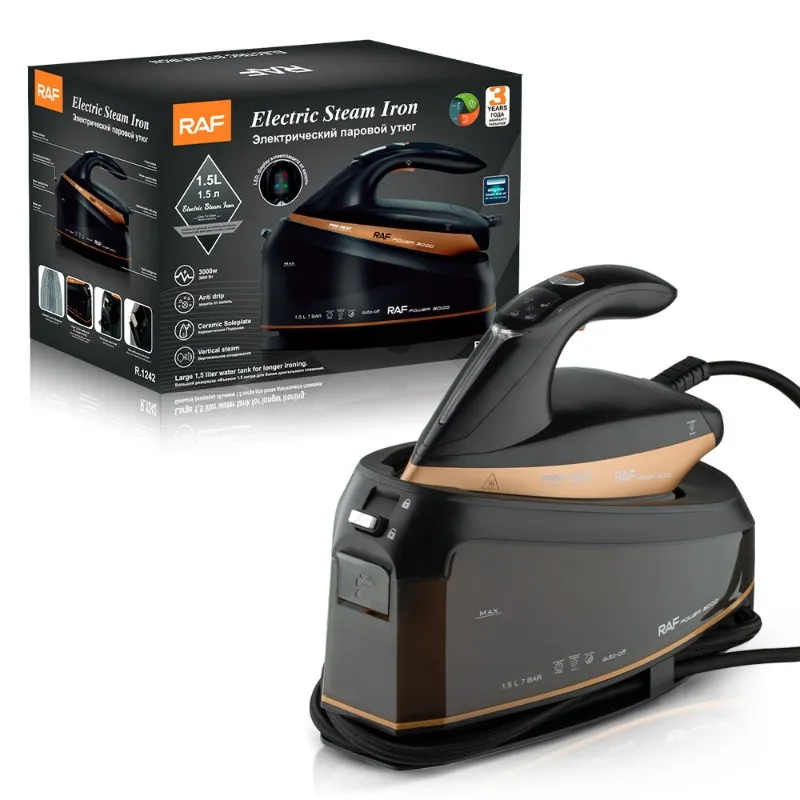 220V/240V 3000W Steam Iron and Vertical Steamer for Clothes with Non-Stick Ceramic Soleplate Rapid Heating 1.5L Water Tank