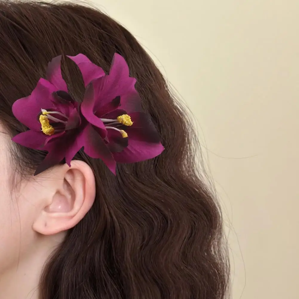 Imitation Flower Decor Hair Pin Bohemia Style Women Summer Beach Hair Clip Parties Weddings Dates Headband Accessories 머리핀