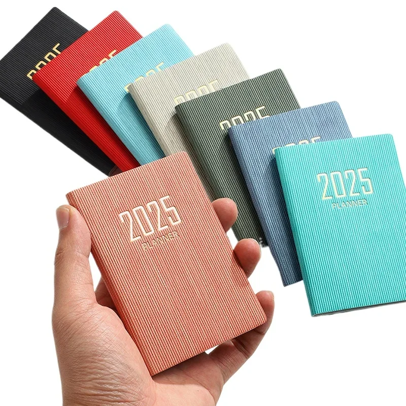 Portable 2025 Agenda Book Mini Diary Weekly Planner A7 High Quality Notebooks To Do List English Notepad