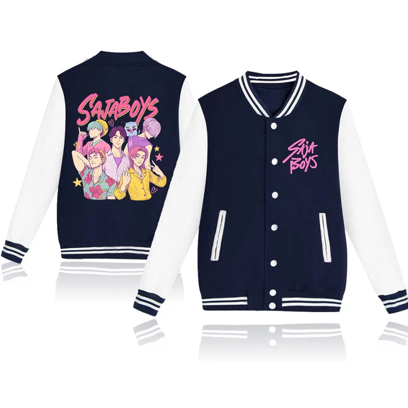 New Kpop Demon Hunters Baseball Jacket Coat Fashion Men Women Sweatshirt Tops Cool Saja Boys Prin Long Sleeve Harajuku Jersey